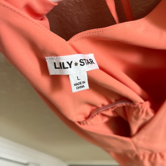 Lily Star Coral Ruffle Embroidered Blouse - Picture 3 of 4